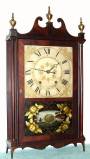 C.1825, Chauncey Ives, Bristol, Conn., 30-hour time/strike pillar and scroll shelf clock. — Antique Clocks Price Guide