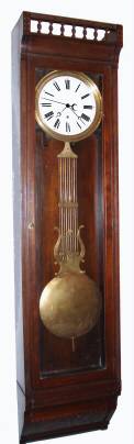 C.1880, Large Pinwheel wall regulator, with Swiss iron cased pinwheel movement with porcelain dial and center seconds hand, in a custom walnut case. — Antique Clocks Price Guide