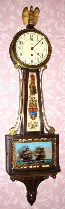 C.1927, Chelsea Clock Co., 8-day 3/4 size banjo timepiece retailed by Abercrombie and Fitch Co., New York, Constitution tablet set. — Antique Clocks Price Guide
