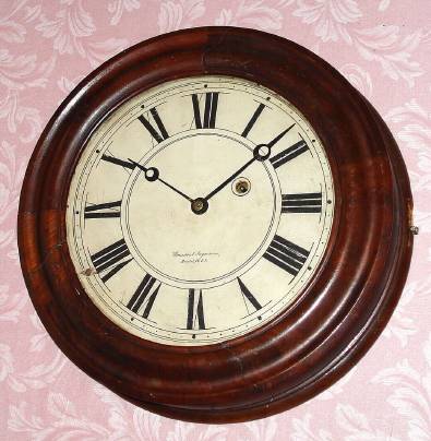 C.1850, Brewster and Ingrahams, Bristol, Conn., 8-day gallery timepiece, walnut bezel. — Antique Clocks Price Guide