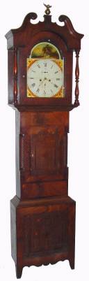 C.1840, English Tall Clock, in a wide Yorkshire case, the hood with mask for a 14" dial, and this good 8-day movement, with a 13" dial. — Antique Clocks Price Guide