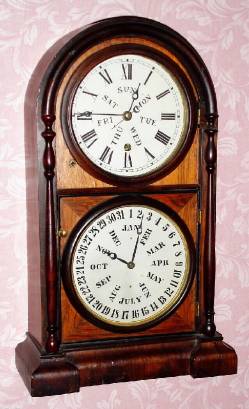 C.1870, Welch, Spring and Co., "Italian No. 3", 8-day calendar timepiece [uncommon, 95% are strikers]. — Antique Clocks Price Guide