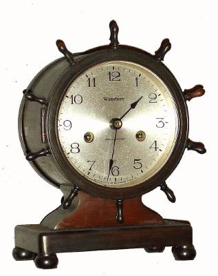 C.1929, Waterbury Clock Co., "Ship's Bell No. 17",  8-day ship's bell mantel clock. — Antique Clocks Price Guide