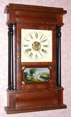 C.1850, F. C. Andrewes, 60 Maiden Lane, NY, 4-column Empire style shelf clock with original NY style tablet. — Antique Clocks Price Guide