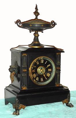 C.1890, French, 8-day time/strike marble mantel clock. — Antique Clocks Price Guide