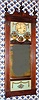 C.1820, Joseph Ives, "Patent Look-Glass" 8-day time/strike, 2-weight wall clock (short pendulum). This example is smaller than the standard size, which is closer to five feet tall. The case looks more like a large version of the reeded pilaster and scroll top case with a wood movement that was made by Ives and Lewis among others.