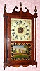 C.1825, Norris North, Torrington, Con., Pillar and Scroll, 30 hour wooden works shelf clock. 