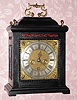 C.1690, English, Jonathan Loundes, (also Lowndes), Pall Mall, London, 8-day time and strike 2-fusee bracket clock. Nice brass dial with winged cherub spandrels, matte center w/ date aperture and ringed winding holes. 