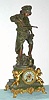 C.1904, Ansonia Clock Co., SYBIL and MELODY, cast figural clock, 8- day time and strike and with fancy porcelain dial. 