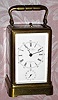 C.1865, French, Leroy and Fils, Brass cased carriage clock, in a one piece case, time, strike, repeat and alarm, both dial and movement signed Leroy and Fils, Palais Royal, Paris, presentation. 