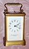 C.1900, French for Bailey Banks and Biddle, Philadelphia, brass cased carriage clock, time, strike and repeat in a Corniche case. 