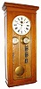 C.1910, E. Howard and Co., Boston, Electric Self Winding master clock [DC] with 2 pilot clocks, bell ringing system [no tape], in a golden oak case. 
