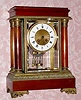 C.1900, French, Vincenti and Cie, 8-day time and strike, wood and brass crystal regulator clock, an Empire style with 4 full columns.
