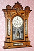C.1885, William L. Gilbert Clock Co., "Amphion", 8-day time/strike oak and ebonized trim mantel clock, with restorations. 