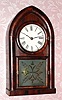 C.1845, Brewster and Ingrahams, Bristol, Conn., 8-day time and gong strike beehive shelf clock, with brass springs. 