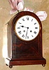 C.1900, French, 8-day time and strike mantel clock, round Gothic styled mahogany case.
