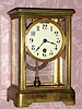 C.1885, Boston Clock Co., 8-day tandem wind time and gong strike 4-glass or crystal regulator mantel clock, serial No. 8204. 