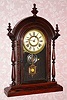 C.1885, E. N. Welch, Bristol, Conn, PAREPA, model rosewood shelf clock, 8-day, gong striking. 