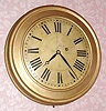 C.1845, Brewster and Ingrahams, large timepiece gallery clock with 14" dial and Kirk's patent iron back plate movement. 