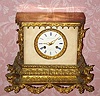 C.1900, French, Vincenti and Cie, for Alfred Chapron, Rue de Bouloi 4, Paris, 8-day time/strike gilt brass and marble mantel clock. 