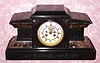 C.1900, French, Marti and Cie, 8-day time/strike marble mantel clock, with open escapement on dial.