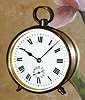 C.1900, French, 8-day drum alarm timepiece with a pull off rear cover. 