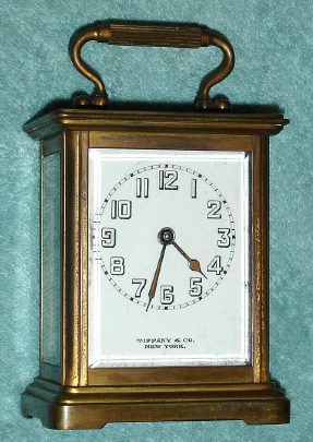 C.1909, Chelsea for TIFFANY and CO., New York, time only carriage clock in a French style brass and glass case. — Antique Clocks Price Guide