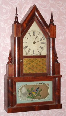 C.1850, William S. Johnson, New-York, Steeple on steeple clock with 8-day time and strike movement. — Antique Clocks Price Guide