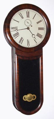 C.1860 Unsigned, Attributed to George D. Hatch, North Attleboro, MA: Regulator No. 5 with 8-day time only weight movement. — Antique Clocks Price Guide