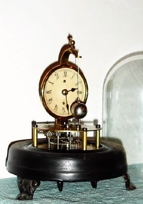 C.1875, E. N. Welch [unsigned], Briggs Patent  rotary pendulum clock with old dome, 30 hour in very good original condition, — Antique Clocks Price Guide
