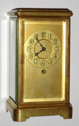 C.1905, German, Year Running, Single Fusee timepiece, in a 4-glass case with heavy beveled glass. — Antique Clocks Price Guide