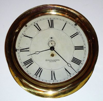 C.1900, E. Howard and Co., Boston, 12" MARINE TIMEPIECE, in a cast brass case with signed Howard movement, serial No. 2551. — Antique Clocks Price Guide