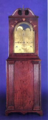C.1785, (Nathan) Adams, Danvers, Massachusetts, very rare Mass shelf clock, brass dial, with rolling moon and seconds bit. — Antique Clocks Price Guide