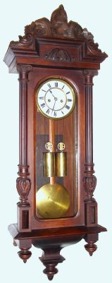 C.1880, Austrian, Smaller 2-Wt Vienna Regulator, with 5.3 inch porcelain dial, unsigned. — Antique Clocks Price Guide