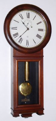 C.1885, Seth Thomas, Regulator No. 2, in walnut, 8-day weight driven, with restorations. — Antique Clocks Price Guide