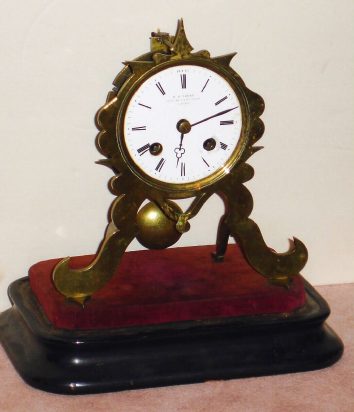 C.1875, French, W. H. Tooke, Succ'r De F. L. Hausburg, Paris, mini skeleton timepiece with alarm. — Antique Clocks Price Guide