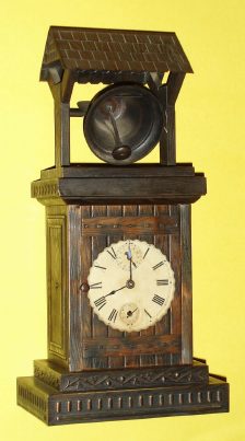 C.1898, Wm. L. Gilbert, BELFRY ALARM, Rolling bell alarm clock, one day timepiece. — Antique Clocks Price Guide