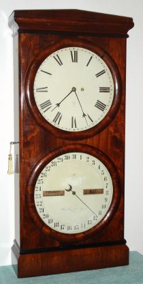 C.1870, Seth Thomas, "OFFICE CALENDAR No. 2", In rosewood , 8-day weight driven double dial perpetual calendar clock. — Antique Clocks Price Guide