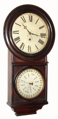 C.1880, Welch, Spring and Co., Round Head Regulator No. 4, time and calendar with BB Lewis mechanism. — Antique Clocks Price Guide