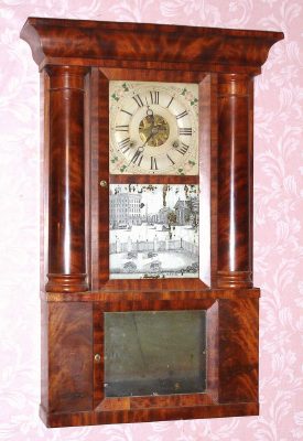 C.1850 Terry and Andrews, Bristol, Conn, "Faux" Hollow column and cornice case with 30-hr time and strike brass movement. — Antique Clocks Price Guide