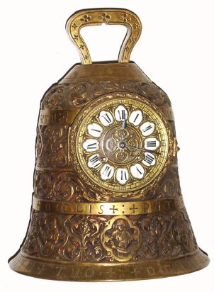 C.1890, French, for Tiffany and Co., New York PATER NOSTER,  bell form clock of cast brass, 8-day, time and gong strike. — Antique Clocks Price Guide