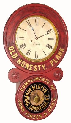 C.1887, Baird Clock Co., New York and Montreal, advertising clock for John Finzer and Bros. — Antique Clocks Price Guide