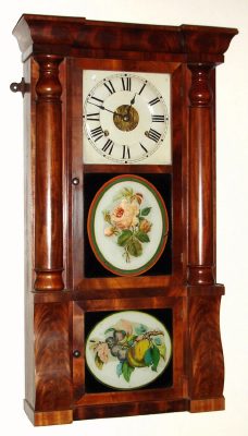 C.1870, Seth Thomas Clock Co., COLUMN and CORNICE,  8-day, 2-weight shelf clock in mahogany. — Antique Clocks Price Guide