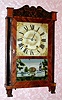 C.1833 Eli Terry Jr., Plymouth Conn, Qtr Pillar and splat short-drop shelf clock with 30-hr time and strike wood movement. 