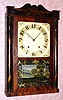 C.1830 Seth Thomas, Plymouth, Conn. Pillar and splat short-drop shelf clock with 30-hr time and strike wood movement. 
