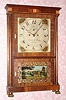 C.1825, Lucius B. Bradley, Watertown, Conn,  case-on-case mahogany shelf clock with 8-day time and strike Salem-Bridge mov't. 