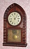 C.1850, Forestville Mfg., [J. C. Brown] Bristol, Conn, Mahogany beehive clock with ripple applied molding and 8-day time and strike fusee movement. 