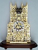 C.1870, Wm. Frederick Evans, 3-fusee  chiming on 8 bells, WESTMINSTER ABBEY, skeleton clock with dome, retailed by Wm Gibson, Belfast (engravings at bottoms of towers), and with 2 vial compensating pendulum. 