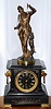 C.1885, French, Guilmet, HUNTSMAN, mystery clock, the patent crank and stirrup movement contained in the base flanked by two bronze dogs heads, the statue of a huntsman with rifle [on his back] and dog at his side, and the pendulum a dead pheasant. The pendulum swings with no apparent impulse from the movement, however the entire statue swivels slightly on its pivoted base to lock and unlock the escapement. 