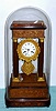 C.1890, French, Douillon a' St. Nicolas, 4-Column Empire style portico of rosewood veneer with floral inlay, on original base with cracked dome. 